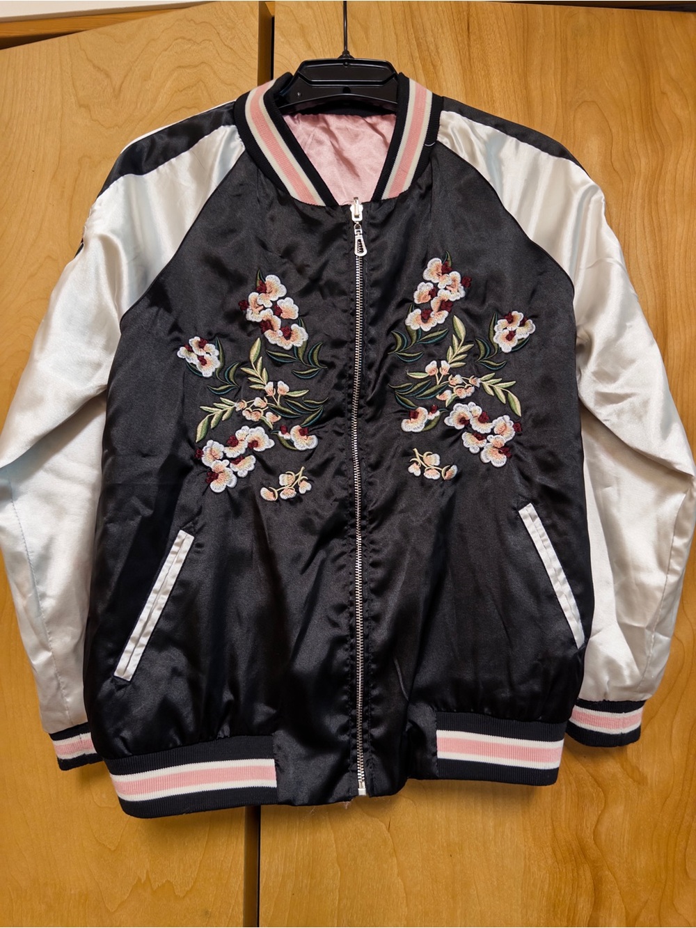 Embroidered satin Asian style jacket